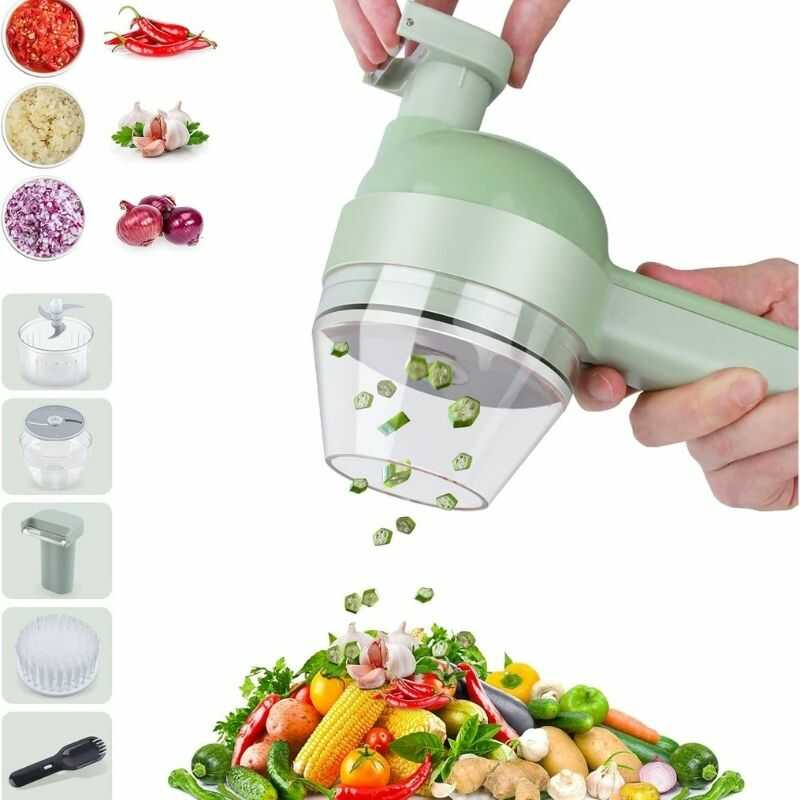 ¡Transforma tu Cocina con el Cortador de Verduras Eléctrico 4 en 1!