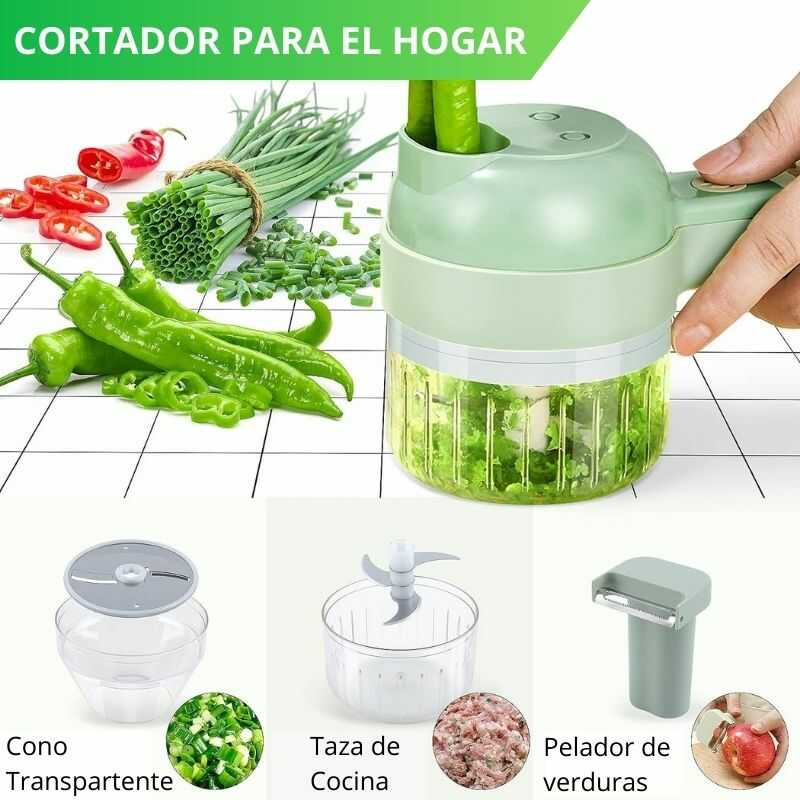 ¡Transforma tu Cocina con el Cortador de Verduras Eléctrico 4 en 1!