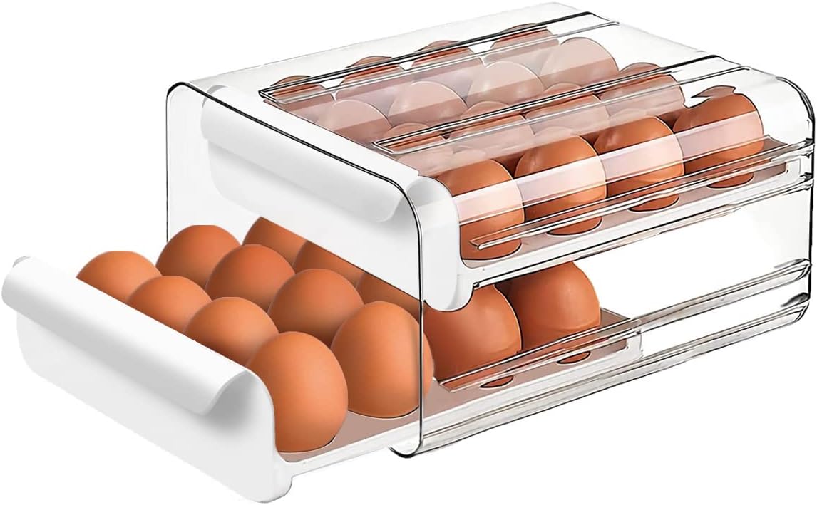 Organizador de Huevos con 2 Cajones - Gran Capacidad y Diseño Apilable