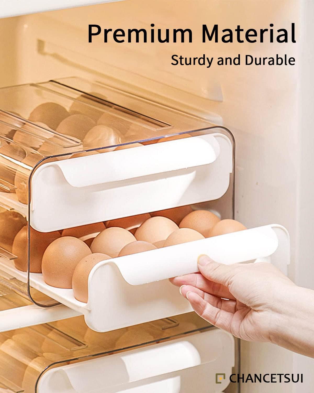 Organizador de Huevos con 2 Cajones - Gran Capacidad y Diseño Apilable